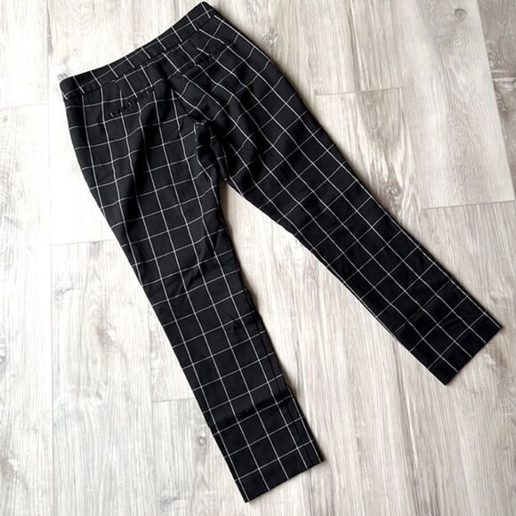 Adrienne Vittadini Black Check Pixie Ankle Cropped Pants Size 2 - Picture 8 of 10